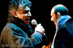 Frankie Roma on stage outdoors in Matera